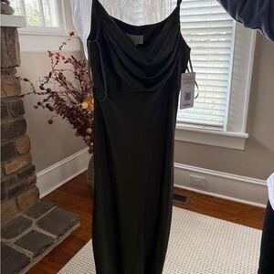 Revelry Deep Olive Green bridesmaid dress